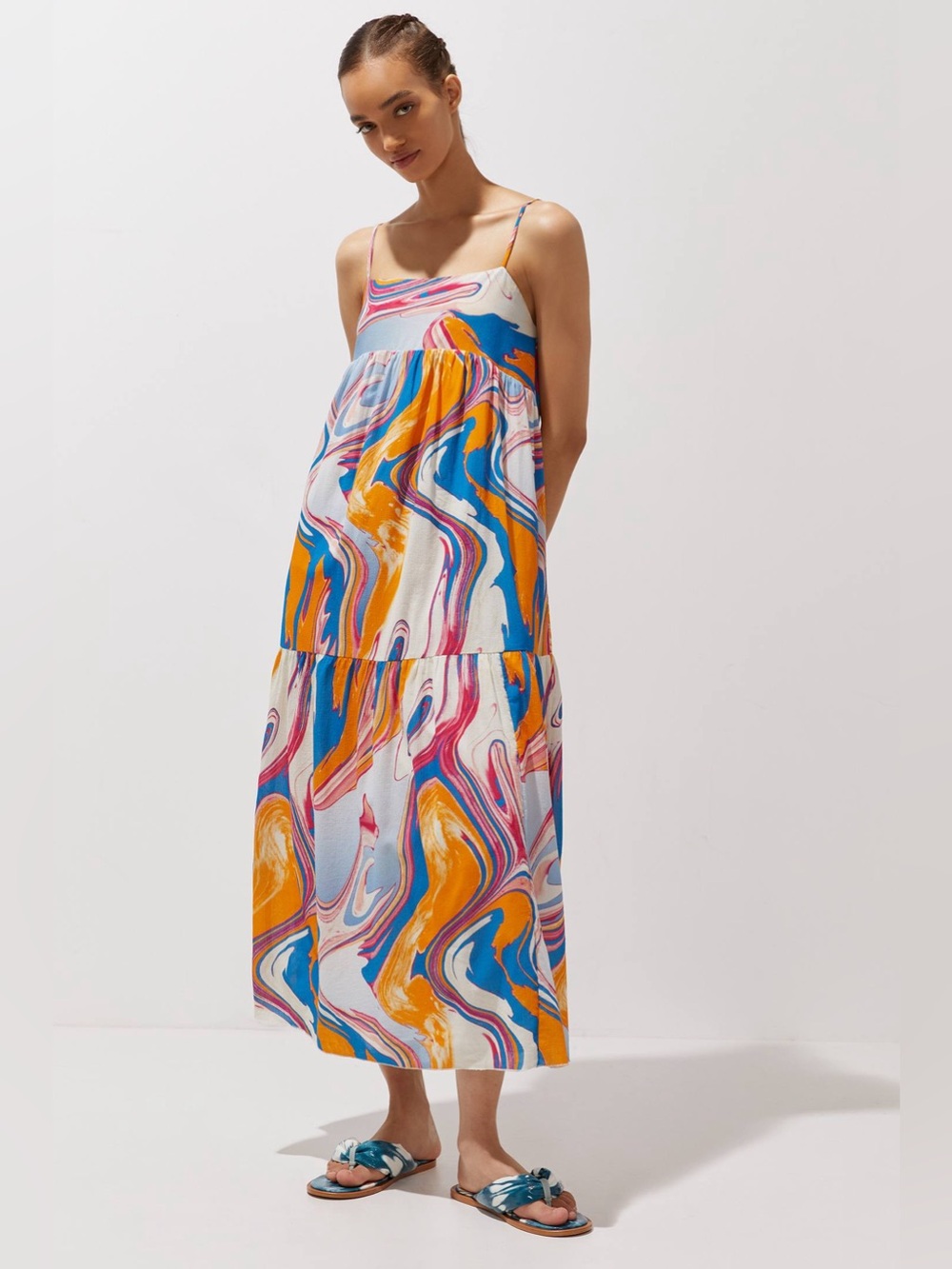 Anthropologie / Peter Som | Marbled Maxi Dress, XS